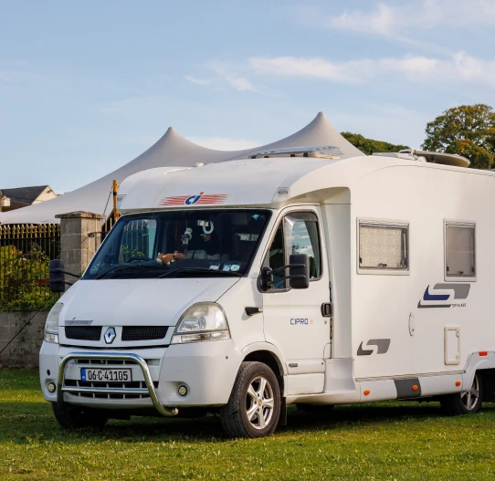 Campervan in motor home parking